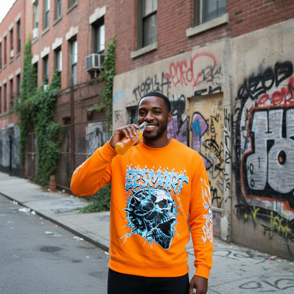 Flaming skull Head Long sleeve